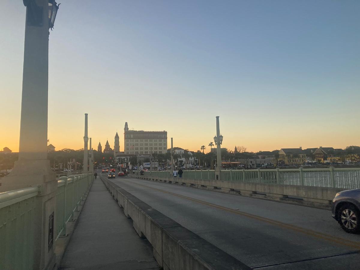 The Bridge of Lions and its towers over Matanzas Bay